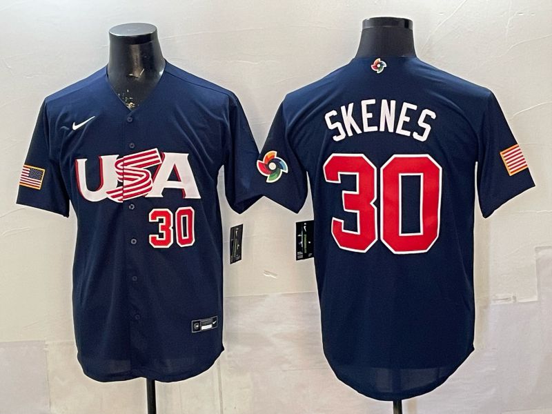 Men 2026 World Cub USA #30 Skenes blue Nike MLB Jersey style 08->more jerseys->MLB Jersey